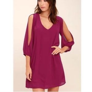 Lulus V Neck Cutout Long Sleeve Dress XS